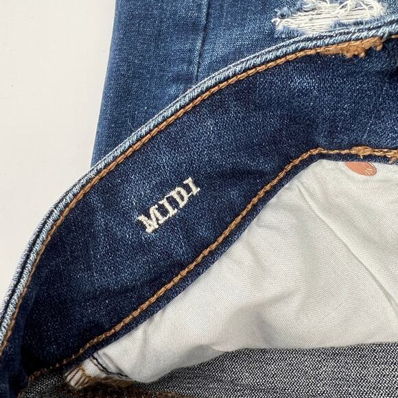 American Eagle Super Stretch Distressed Cut-Off Midi Shorts Size 8 NWT - Picture 5 of 6